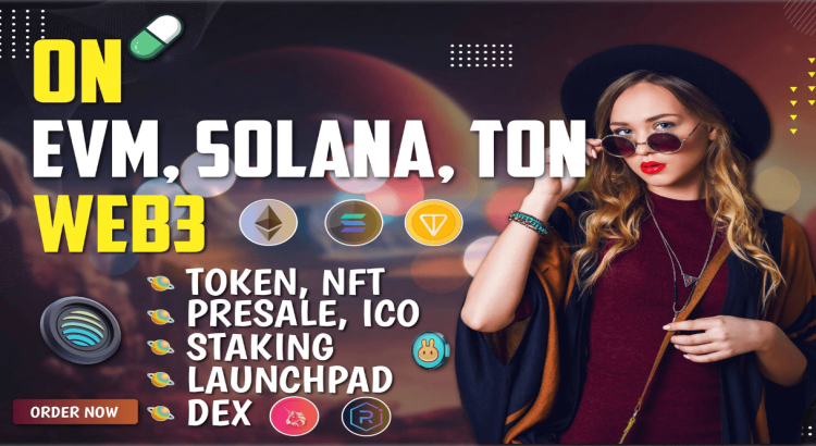 I will build dapp like staking presale dex ico launchpad, Mining jito bundle on evm solana ton